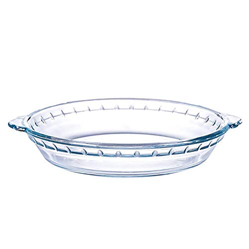 DMAR Oven Basics 91/2 Inch Deep Glass Pie Plate with Handles for