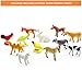 Plastic Animal Figures Toy Set - 44 Piece Animal Toys,16 Fences, 4 Grass and 1 Trees For Boys Girls Kids Toddlers Safari Animals Playset Cupcake Toppers