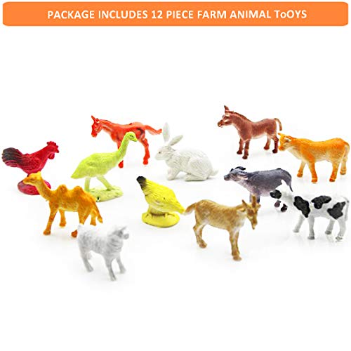 OuMuaMua 65 Pieces Animal Figures Toy Set - Plastic Mini Educational Jungle Animal Toys for Boys Girls Kids Toddlers Farm Small Animals. Includes 44 Mini Animal Figures,16 Fences, 4 Grass and 1 Trees - Thumbnail 3