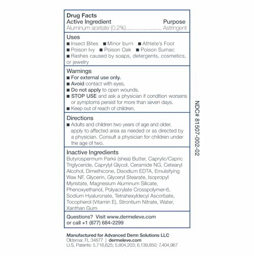 Dermeleve Steroid Free Anti-Itch Cream | Extra Strength for Psoriasis, Seborrheic Dermatitis, Viral Rash, Bug Bites, Allergy, Chronic Hives, Neuropathy (Nerve) | Full Body Itch Relief | 4 oz (1 Pack)