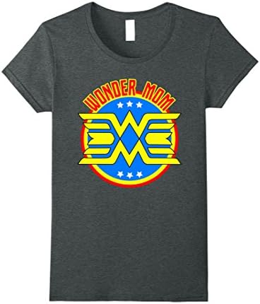 Womens Wonder Mom Super Hero T-Shirt Small Dark Heather
