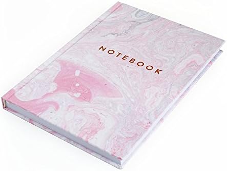Chickidee Homeware Marble Lined Notebook - Dark Pink/White