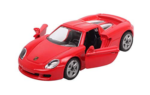 siku 1001, Porsche Carrera GT Sportwagen, Metall/Kunststoff, Rot, Öffenbare Türen, Spielzeugauto für Kinder – Bild 8