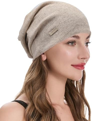 100% Organic Cotton Knitted Bucket Hat - Slouch Beanie for Chemo Patients Chemo Headwear 100% Organic Cotton Slouchy Beanie, Soft  main image 4