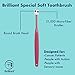 Brilliant Specialty Adult Round Toothbrush for Sensitive Mouths to Support Chemo and Other Sensory Oral Care Needs with Ultra Soft Bristles, Raspberry, 3 Pack