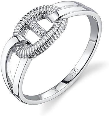 CHARLIZE GADBOIS Sterling Silver Diamond Ring, White Rhodium (0.15 cttw, I1-I2 Clarity), Size 7