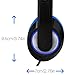 RockPapa Comfort+ Adjustable Over Ear Headphones Earphones with Microphone in-line Volume for Adults Kids Childs Teens, Smartphones Laptops DVD MP3/4 Surface iPhone iPod iPad MacBook Black Bluethumb 3