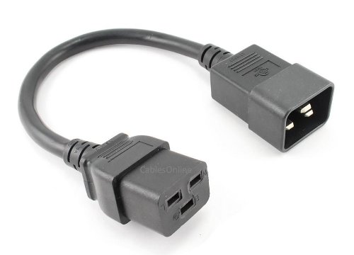CablesOnline 1-foot C20 to C19 15A/250V 14AWG/3C SJT Server/PDU Power Cord, Black, PC-71401