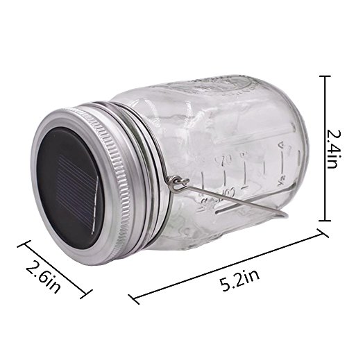 4-Pack Solar-powered Mason Jar 3D Illusion Light Bulb (Mason Jar/Handle Included), Jar Hanging Light,Garden Outdoor Solar / Hanging Lantern,Decor Solar Light,Table Light,Patio Path Light,Warm White - Thumbnail 5