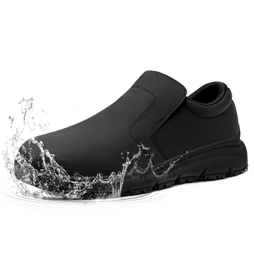 ZIGSAM Kitchen Safety Shoes Men Women Non-Slip Safety Trainers Steel Toe Cap Chef's Comfort Lightweight Work Shoes