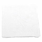 White Cotton Handkerchief with Large Monogram Embroidery
