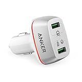 Anker Quick Charge 3.0 42W Dual USB Car Charger, PowerDrive+ 2 for Galaxy S7 / S6 / Edge / Plus, Note 5 / 4 and PowerIQ for iPhone 7 / 6s / Plus, iPad Pro / Air 2 / mini, LG, Nexus, HTC and More