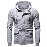 Sunhusing Men Casual Solid Color Sweater Zipper