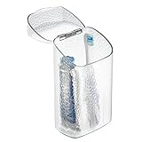 mDesign Dental Center Toothbrush and Toothpaste Holder/Case - Clear