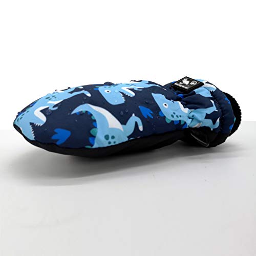 Highcamp Winter Waterproof Ski Snow Mittens for Infants Toddler Kids Boys Girls (Dino, 0-2 Years)