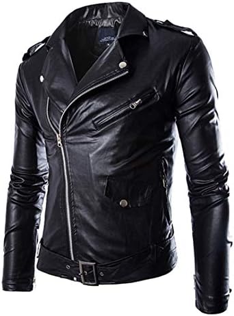 SAFETNG Men Vintage PU Leather Jacket Racing Biker Punk Classical Motocross Windproof Moto Jacket
