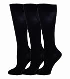 Compression 3-pk Knee High Sock for Men, Bamboo-Black, Size 10-13