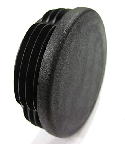 4 Pack: 2 1/4 Inch Round Black Plastic Tubing Hole Plug, Pipe Tubing End Cap, Steel Fence Post and Furniture Pipe Tube Cover