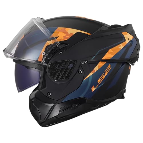LS2 FF910 Advant II system helmet Glide matt black orange