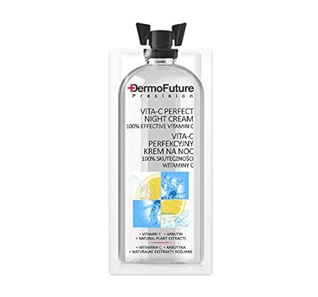 DERMOFUTURE Antifalten aufhellung Nachtcreme mit VITAMIN C gegen Pigmentierung 12ml