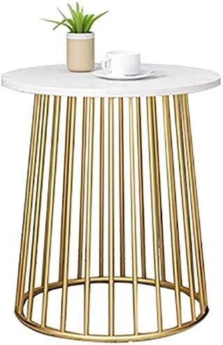 Oanzryybz Side Table Modern Small Wire Base For Living Room Gold Metal Frame And White Round Imitation Marble Countertop Color Diameter 45cm Size High 50cm Amazon Co Uk Kitchen Home