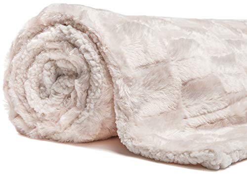 Chanasya-Fuzzy-Faux-Fur-Elegant-Rectangular-Embossed-Throw-Blanket-Plush-Sherpa-Cream-Microfiber-Blanket-for-Bed-Couch-50x65-Inches-Creme Chanasya Fuzzy Faux Fur Elegant Rectangular Embossed Throw Blanket - Plush Sherpa Cream Microfiber Blanket for Bed Couch…
