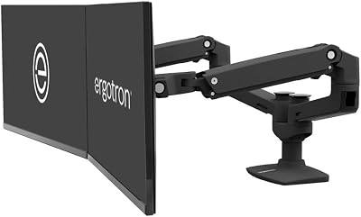 Ergotron LX Dual Side-by-Side Arm Mounting Kit for 27 Inch Monitors Aluminum