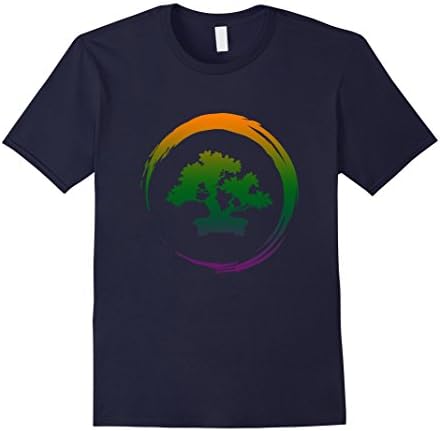Mens Funny Bonsai T-shirt Japanese Enso Art Tree 3XL Navy