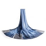 Ysiop Women Cotton Gradient Tassel Scarf Metal Wire Sheer Infinity Scarves