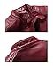 Fairylinks Red Leather Jacket Men Casual Camo, Burgundy, X-Large