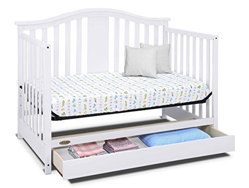 image for Storkcraft Graco Solano 4-in-1 Convertible Crib with Drawer, White, Ea