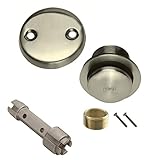 Brushed Nickel Toe Touch Conversion Kit Tub Drain Overflow and Removal Tool