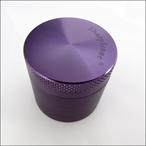 Sharp Stone Official Authentic Small 4 Piece Grinder Hard Top 1.5 Inches Purple + Free Performance Technology Wrist Band