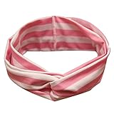 FEITONG(TM) 2015 New Child Girls Elastic Stripe Cross Cute Beautiful Headband Baby Hair Accessories (Pink)