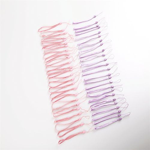 Atechy Colorful Small Lanyard for iPhone / ID card badge/ iPod/ Mp3/ PSP/ Wii/ USB Flash Drive[7.5''(L)],Color Nylon Braided Lanyard,Keep Your Phone Safe and Handy. (Purple+Pink)