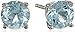 Amazon Collection Sterling Silver Round Blue Topaz Earrings