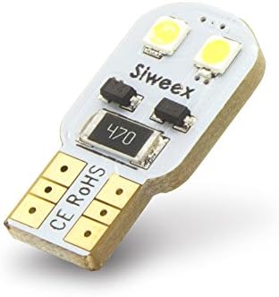 10X T10 W5W 194 LED bulb Side Marker Interior Lights Wedge 4-smd 3030 LED, Replacement and Reverse Siweex 12V White Light bulbs