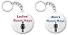 Set 2 Ladies' / Men's Room Keys 2.25” Keychains Bathroom Restroom Office Store