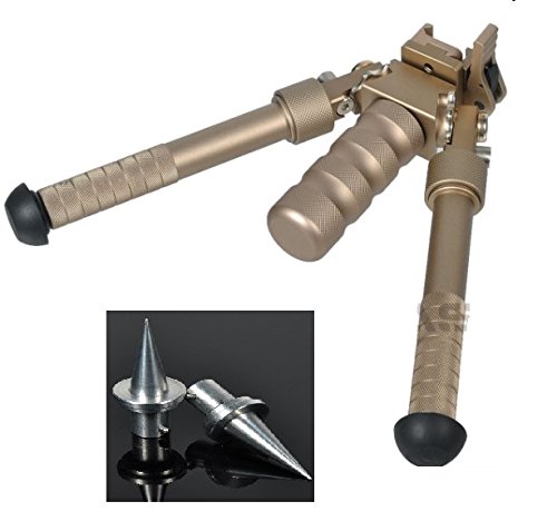 Green Blob Outdoors GBO-GRG-SPIKE Dark Earth CNC QD Tactical Bipod with Tilt/Swivel/Adjustable legs Black, 6.5-9 inch