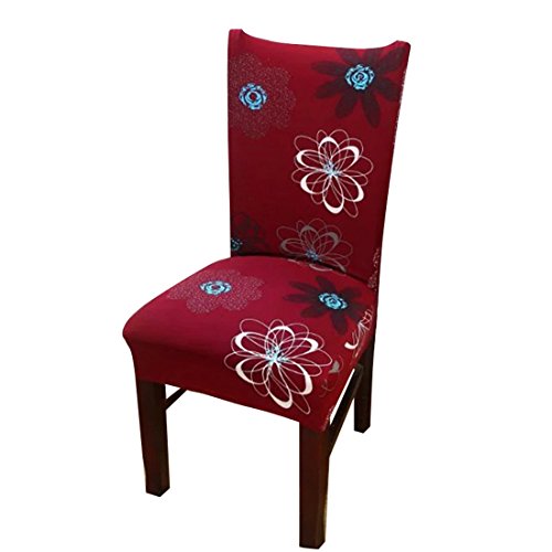 Deisy Dee Stretch Chair Cover Removable Washable for Hotel Dining Room Ceremony Chair Slipcovers Pack of 6 (HH)