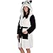 Emolly Fashion Panda Bathrobe with Hood Soft and Warm Robe for Women with Pockets