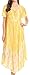 Sakkas 16601 - Ronny Lace Embroidered Cap Sleeve Tie Dye Wash Caftan Dress/Cover up - Yellow - OS