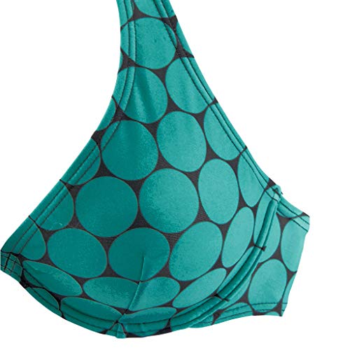 image for Emimarol Women Swimsuit Polka Dot Printed Bikini Set Swimwear Halter V