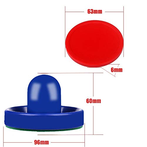 Air Hockey Pucks,Air Hockey Replacement Set for Air Hockey Table Family Game,Air Hockey Pucks and Paddles Red&Blue(4 Striker with Pads,8 Pucks)