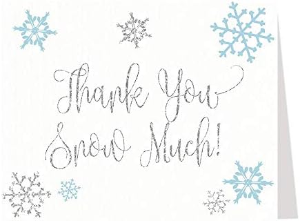 Winter Thank You Cards Thank You Snow Much Baby Shower Little Snowflake Blue White Boys It S A Boy Birthday Party Bridal Wedding Thanks Stationary 50 Count Office Products Amazon Com