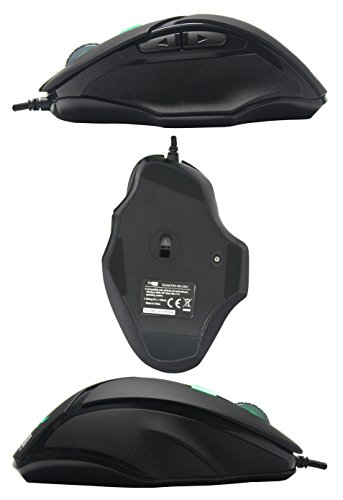 PUREX Technology 4000 DPI High Precision Programmable Wired Laser Gaming Mouse, 6 Programmable Buttons, 5 DPI Settings, 5 Color LED Indicating Different Profiles, Black Rubber Coating Painting - PXE-M612BU - Thumbnail 7