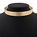 Kissweet Fashion Women Personality Punk Choker Gold Metal Round Collar Choker Statement Necklace