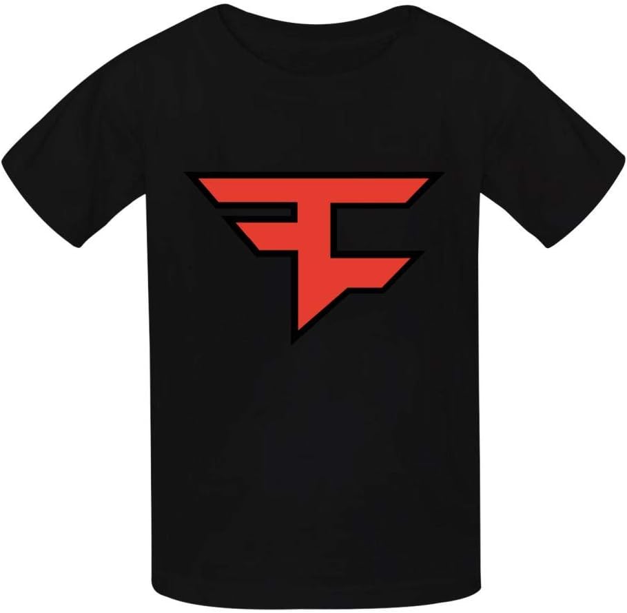 TIFOUTY Kid's F-aze C-LAN Red Team Fashion Crewneck Short Sleeve T-Shirts Casual Soft Tops