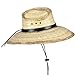 Mexican Palm Leaf Straw Lifeguard Sun Hat w/Chin Strap & Vented Crown