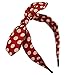 Qunson Women's Polka Dot Bow Headband Hairband Red